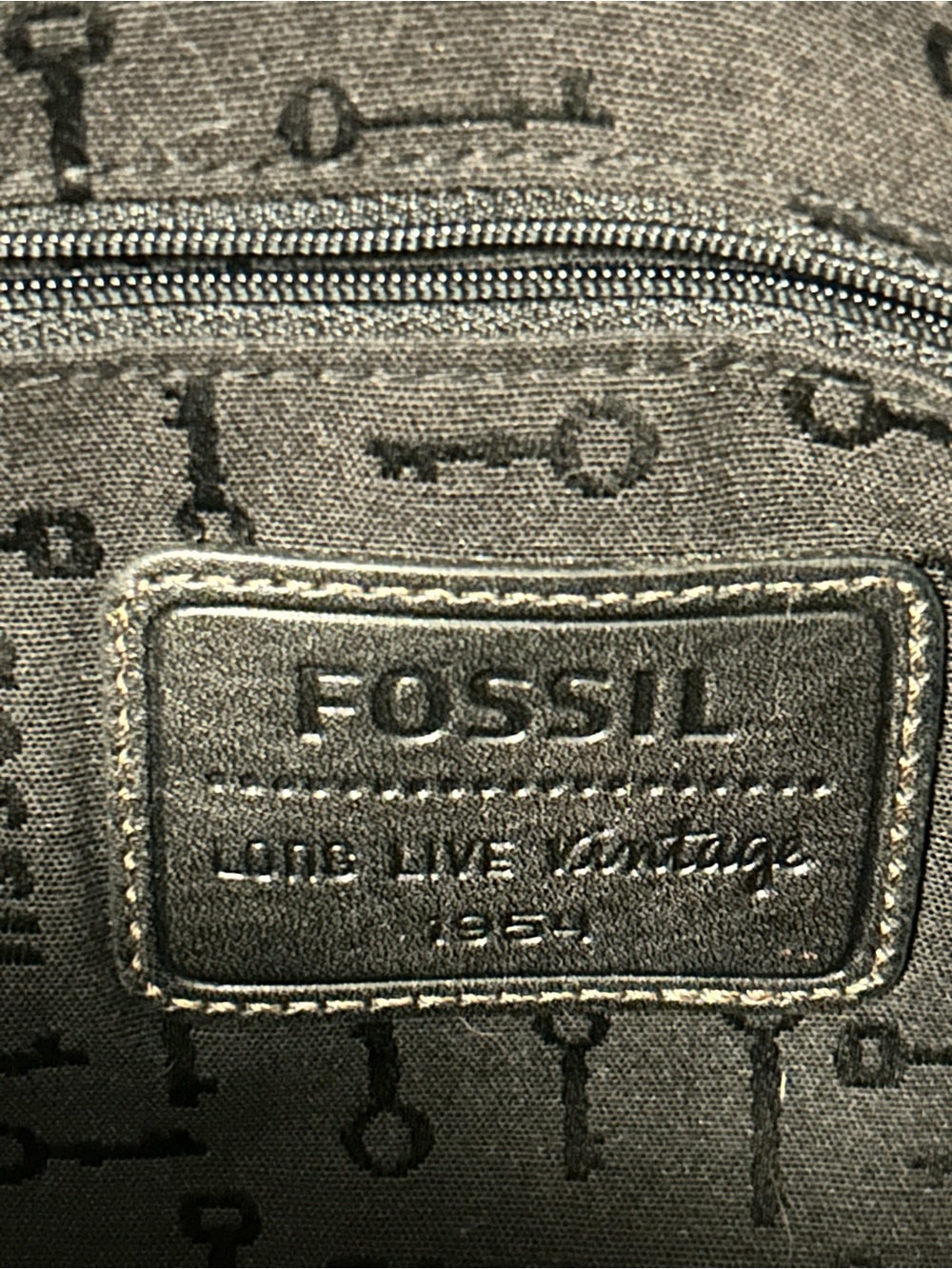 Fossil Dark Brown Leather Satchel Shoulder Bag Key Charm - Picture 4 of 14
